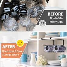 Organizador de tapa de vaso, organizadores de tapas que ahorran espacio interior del gabinete, soporte de papel toalla negro bajo el gabinete, organizadores y almacenamiento de cocina para el hogar