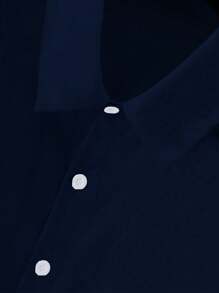 Nuevo conjunto de verano para hombre de camisa estampada a rayas y pantalón corto de color sólido, traje de playa hawaiano - Azul - Ver 5