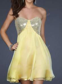 Abiti da sera da donna con paillettes, stile bandeau senza maniche, abito da festa