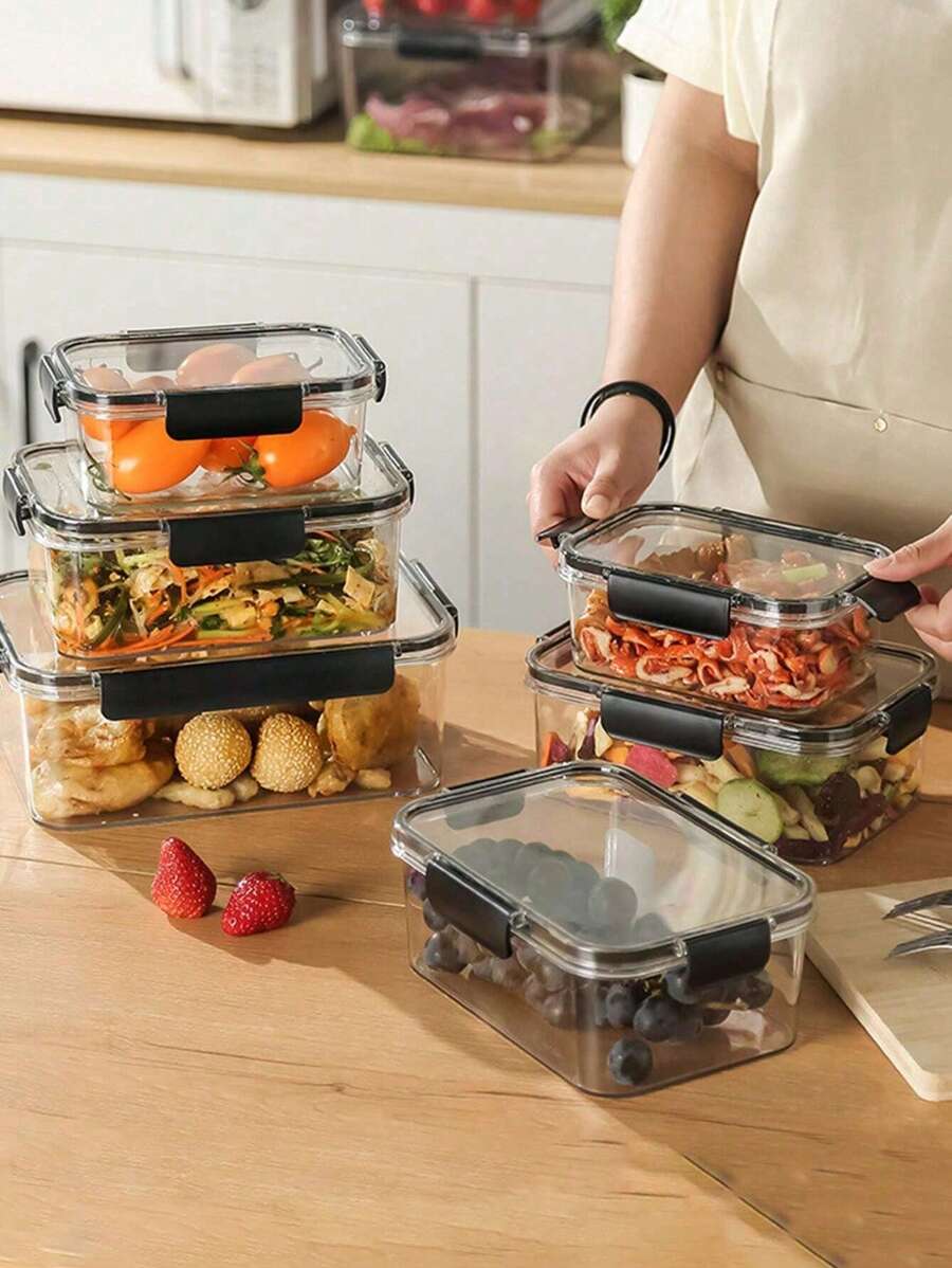 Hộp đựng thực phẩm trong suốt chống rò rỉ màu đen 460ml/16oz, Hộp đựng thức ăn trưa bằng nhựa PET, Hộp chuẩn bị bữa trưa, Thích hợp đựng thịt, rau củ và salad trái cây, Thích hợp cho văn phòng trường học, Bộ đựng và bảo quản thực phẩm rửa tay, Hộp đựng thức ăn du lịch và mang đi cho nhà hàng - Nhiều màu - Xem 1