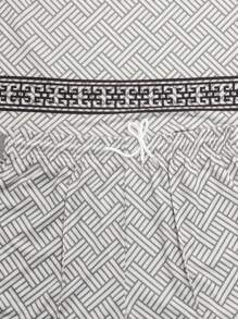 1 Set Men's Sports & Casual Jacquard Printed Polo Shirt With Shorts, Summer - Grey - View 10