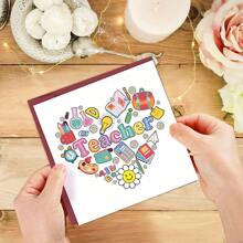 1 张教师节贺卡，带信封、教师感谢卡、生日卡、感谢卡 - 非常适合教师节、毕业典礼、生日和感谢礼物