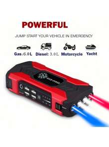 Arrancador de coche - Linterna LED y cargador de batería de coche - Luz LED de emergencia - Para automóviles, motocicletas, camiones, SUV - Para propietarios de automóviles y preparación para emergencias - Regalo perfecto para asistencia en carretera, Cargador de batería de arranque de coche de alta capacidad