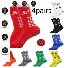 4 Pairs Anti-Slip Outdoor Sports Socks, Absorbent & Breathable, Suitable For Men And Women, Fits Shoe Size 38-46, Spring/Summer