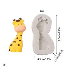 1 件卡通动物鹿、狐狸、狮子、熊猫、猪硅胶模具 - 淺灰色 - 查看 15