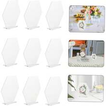 10pcs Blank Seat Sign Wedding Party Decorations Wedding Decorations Wedding Table Number Signs Acrylic Number Signs Emblems Table Decor DIY Blank Signs Wedding Blank Tiles Gifts Birthday Graduation - Transparent - View 3