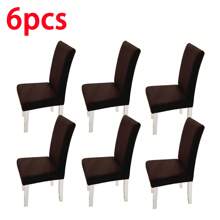 1/2/4/6 piezas Fundas de silla de microfibra de color liso