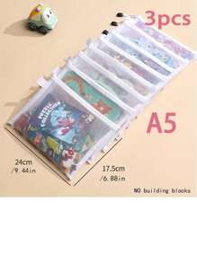 3pcs/6pcs Nylon Mesh Storage Bags With Zipper Closure - Multipurpose For Toys, Documents And Stationery, Non-Waterproof, Rectangular Storage Bags - White - View 11