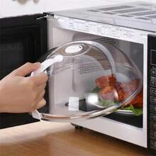 1 pieza Cubierta anti salpicaduras para microondas, tapa de alimentos transparente y reutilizable con hermetismo, cubierta de cocina resistente al calor