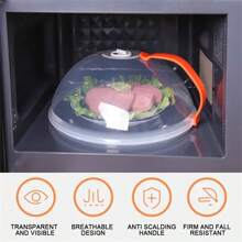 1 pieza Cubierta anti salpicaduras para microondas, tapa de alimentos transparente y reutilizable con hermetismo, cubierta de cocina resistente al calor