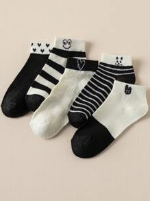 Ademende sokken met Fox Eyes Heart-streeppatroon voor dames, geschikt voor thuis, school, sport, lente/zomer