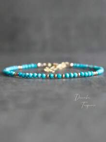 1pc Adjustable Natural Sunstone & Moonstone Beaded Bracelet, 3mm Faceted Genuine Gemstone Bracelet, Suitable For Women's Daily Wear