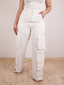 Cargo Dress Pants With Flap Pockets - 白色 - 查看 7