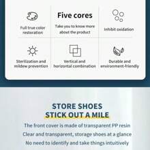 Shoe Storage Box, Clear Plastic Stackable Shoe Organizer For Closet, Space Saving Foldable Shoe Rack Sneaker Container Bin Holder - Multicolor - View 7