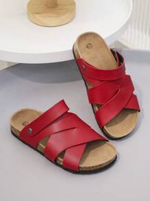 Kids Flat Sandals/Kids Flat Slippers/Kids Flat Beach Slippers - Red - View 5