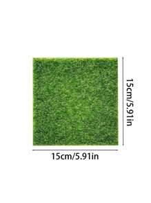 1/3/5 pièces de carrés d'herbe artificielle verte vive, décoration DIY, texture réaliste, effet de feuillage détaillé, idéal pour les projets DIY, parfait pour les cadeaux d'anniversaire et les accessoires de vacances, miniatures de jardin de fées, ornements de Noël et de Pâques