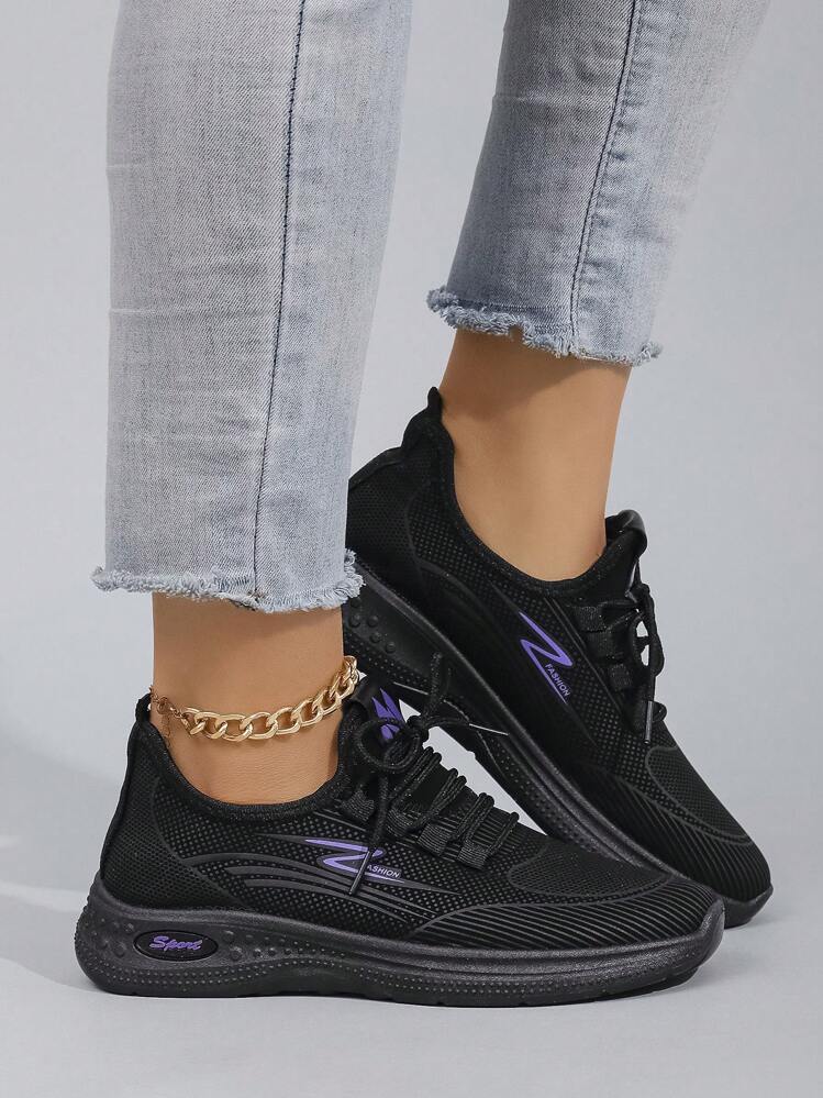 STEPREACH Giày thể thao giản dị mùa xuân mới cho nữ, giày lười đế bằng thoáng khí nhẹ chống trượt thời trang - màu đen - Xem 4