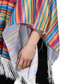 1pc, Cosplay Holiday Party Adult Mexican Costume Traditional Mexican Poncho - Multicolor - View 4