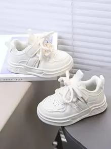 2025 Autumn New Children Leather Casual Shoes, Korean Style Soft Bottom Anti-Slip Comfortable Kids Sneakers