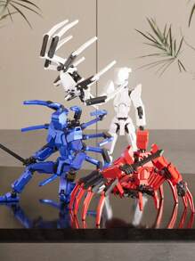 1 set gelede Spider Warrior met 13 beweegbare gewrichten, inclusief verschillende wapens en accessoires, creatieve bouwstenen voor tieners en volwassenen, bureaudecoratiespeelgoed, verpakt in bubbelzak met parelmoerfolie