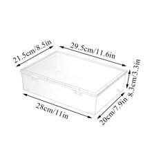 Plastic Document Organizer Organized Clear Square Shape Storage Box Organizing Box Transparent Desktop Document Storage Case