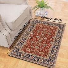1pc Classic Style Retro Area Rug, 700g/Sqm Crystal Velvet, 5mm Thickness, Washable Non-Fading Carpet, Slip-Resistant, Suitable For Holidays And Any Space Including Hotel, Office, Sofa, Bedside, Kitchen, Laundry Room, Hallway, Porch, Entryway And Stairs Mother's Day