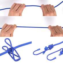 1条便携式旅行晾衣绳，可伸缩露营晾衣绳，可调节长度，配有12个夹子，适用于室内外晾晒衣物，家居用品。这款弹力可伸缩晾衣绳适用于后院、度假和酒店阳台，便携方便。 - 彩色 - 查看 8