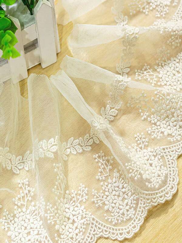 1yard Embroidery Lace Lace Flower Leaf Mesh Clothing Lace Accessories Mesh 13.5cm Fabric
