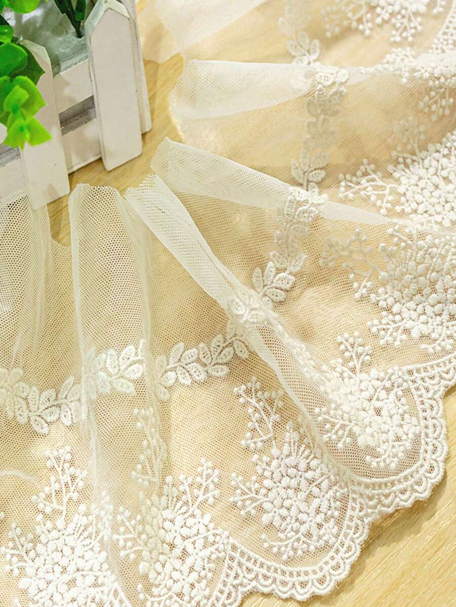 1yard Embroidery Lace Lace Flower Leaf Mesh Clothing Lace Accessories Mesh 13.5cm Fabric