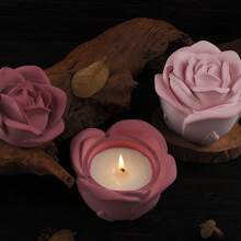 Khuôn silicon hình hoa hồng có nắp, khuôn nhựa cho hộp đựng đồ trang sức tự làm, chân nến, khuôn xi măng thạch cao Epoxy trang trí nhà cửa - trắng - Xem 7