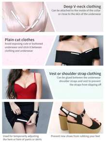 72pcs Waterproof Double-Sided Adhesive Tapes, Invisible Transparent Non-Slip Fixation Stickers, Versatile Double-Sided Tape For Clothes And Body, Prevent Wardrobe Malfunction, Suitable For All Fabrics And Skin Types, Gift For Family, Friends And Coworkers, Essential For Women's Dresses, Off-Shoulder Tops, Plunging Necklines Back To School Summer Cooling,Beach,Travel