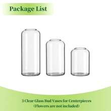 FIRE KIRIN FIRE KIRIN Clear Small Flower Vases, Handmade Modern Decorative Bud Vases For Flowers, Wedding Centerpiece, Dining Table Decoration Gifts Birthday Graduation