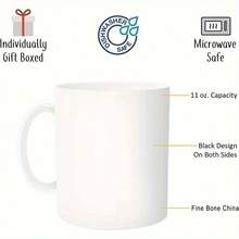 Ladybug White Ceramic Mug, 11oz - 白色 - 查看 5