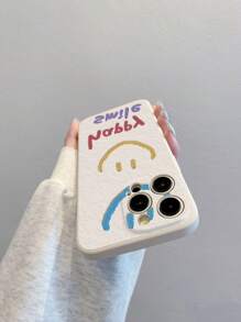 1 funda de TPU líquido negro con diseño de sonrisa, resistente a caídas, para 15 Pro Max, 14 Pro Max, Galaxy A05, Galaxy A54 5G, Galaxy A52, A52s 5G, Galaxy S21 FE 5G, Galaxy S23 Ultra, Galaxy S24 Ultra 5G y Poco X5 Pro. - Blanco - Ver 4