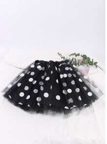 1pc Colorful Fluffy Ballet Cake Skirt, Bright Colors, Polka Dot Print, Multi-Layer Gauze Skirt, Suitable For Playing Fairy Princesses, Holiday Parties, Masquerade Parties, Halloween Carnivals, Easter Role-Playing
