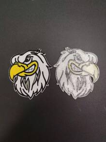 1pc Cartoon Embroidery Fabric Sticker, Eagle Micro Seal Sticker, Clothing Accessories DIY Patch Sticker, Can Be Sewn And Ironed