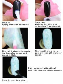 1盒10卷豹纹美甲转印贴纸 DIY美甲配件 美甲用品 - 彩色 - 查看 5