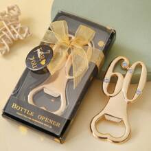 生日开瓶器，完美适用于15岁、18岁、21岁、30岁、40岁、50岁、55岁、60岁、65岁、70岁、75岁、80岁、90岁和100岁生日派对，镶钻生日纪念品，结婚纪念日宾客礼物，啤酒开瓶器派对装饰（黑色）