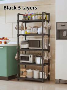 1pc No-Drill Needed Kitchen Organizer, Multi-Layer Spice Rack, Ins-Style Kitchen Storage Rack, Space Saving Storage Solution For Small Spaces