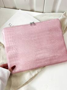 Fashion Solid Color Crocodile Grain Multi-Size Clutch, Casual Retro Portfolio Envelope Bag