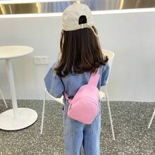 Solid Color PU Leather Girls Crossbody Chest Pack Small Handbag