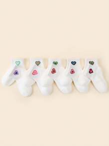 10 paires de chaussettes douces et dégradées en forme de cœur pour enfants et bébés, confortables et mignonnes