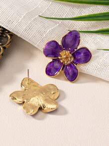 1 par de aretes de flor pequeña esmaltada para mujeres, adecuados para fiestas, exteriores y uso diario en San Valentín
