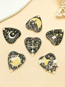 6 件/滴爱情塔罗牌太阳月亮死亡吊坠 DIY 钥匙扣首饰配件材料 - 彩色 - 查看 13