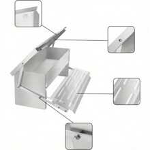 Auto Chicken Feeder 5KG Aluminium Treadle Poultry Feeder Ratproof Water-Resistant Self Opening Feeder For Chicken Ducks Most Poultry - Silvery - View 5