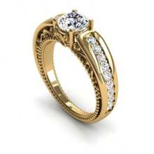 1pc Elegant 14K Goldplated Copper Ring With Round Cubic Zirconia Stone - Minimalist, All-Season, Party And Wedding Accessory, Valentine's Day Gift For Her,Mom,Mother,Mother's Day,Gift