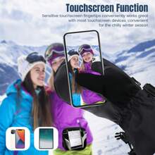 ANDORRA Womens Snowboard Mittens Winter Mittens For Women Waterproof Mittens For Women Touchscreen Snowboarding Mittens Womens Mittens - 黑色 - 查看 2