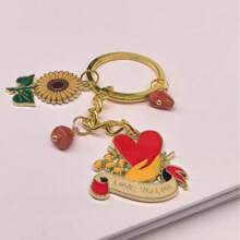 可爱向日葵设计合金钥匙扣，多功能包包挂件，汽车配件，全年时尚钥匙扣