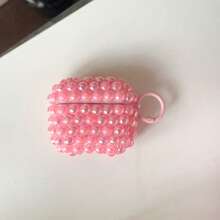 Funda protectora suave de TPU con perlas y cristales de lujo compatible con Apple 1/2/3/4, Pro2 Auriculares Bluetooth - Rosa - Ver 2