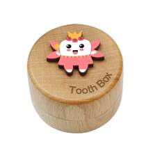 1 Pc Customized Tooth Fairy Box, Personalized Name Carved Wooden Box Tooth Keepsake Storage Box Gift For Boy Or Girl, Cute Lost Teeth Storage Tooth Box Tooth Dropped Tooth Keepsake Box Gift, Multi-Functional, Space-Saving, Reusable, Compact Exquisite - Multicolor - View 11